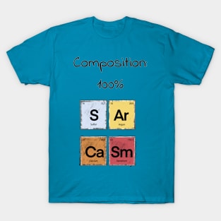 Science Sarcasm S Ar Ca Sm Elements of Humor Composition blue T-Shirt